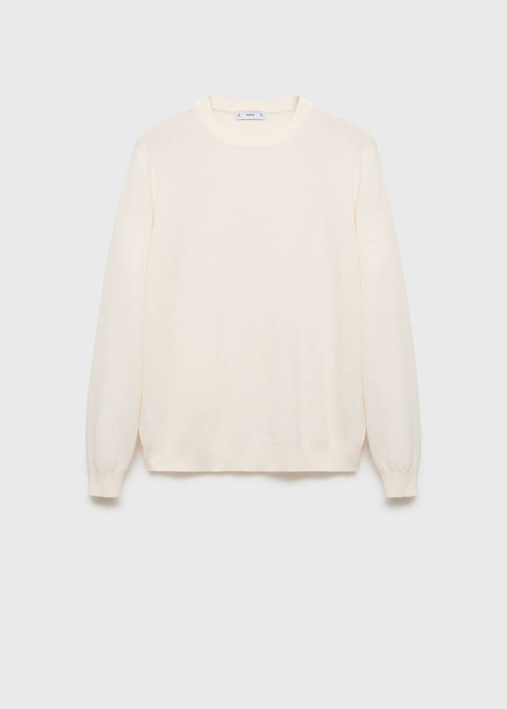 Fine-knit sweater — Ivory White