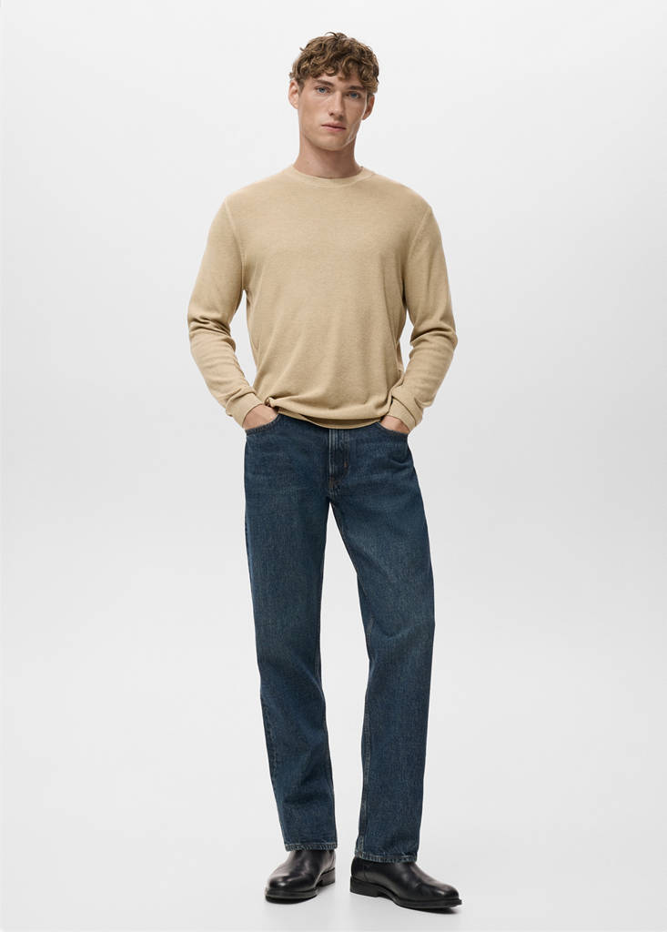 Fine-knit sweater — Beige