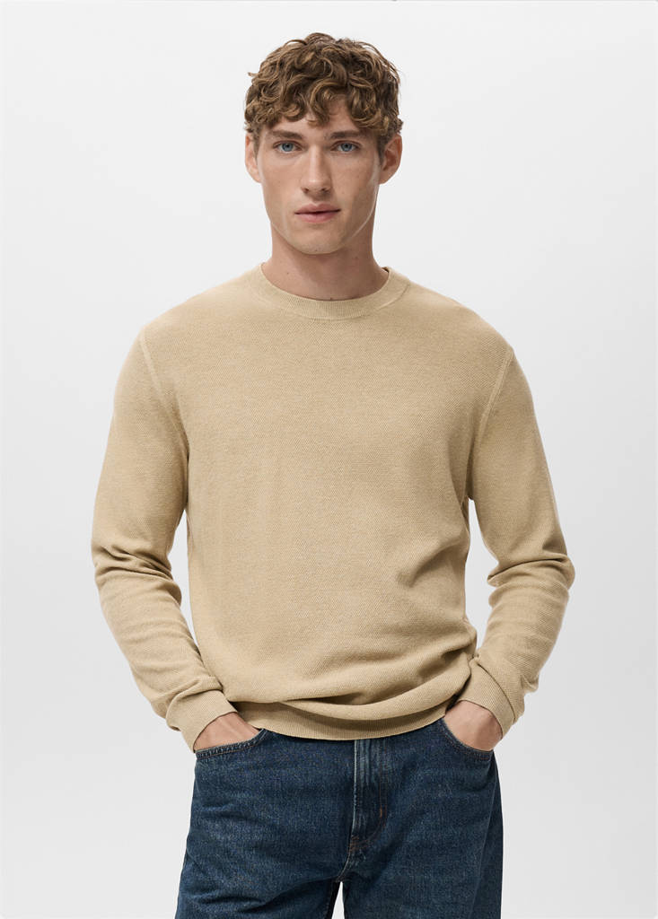 Fine-knit sweater — Beige