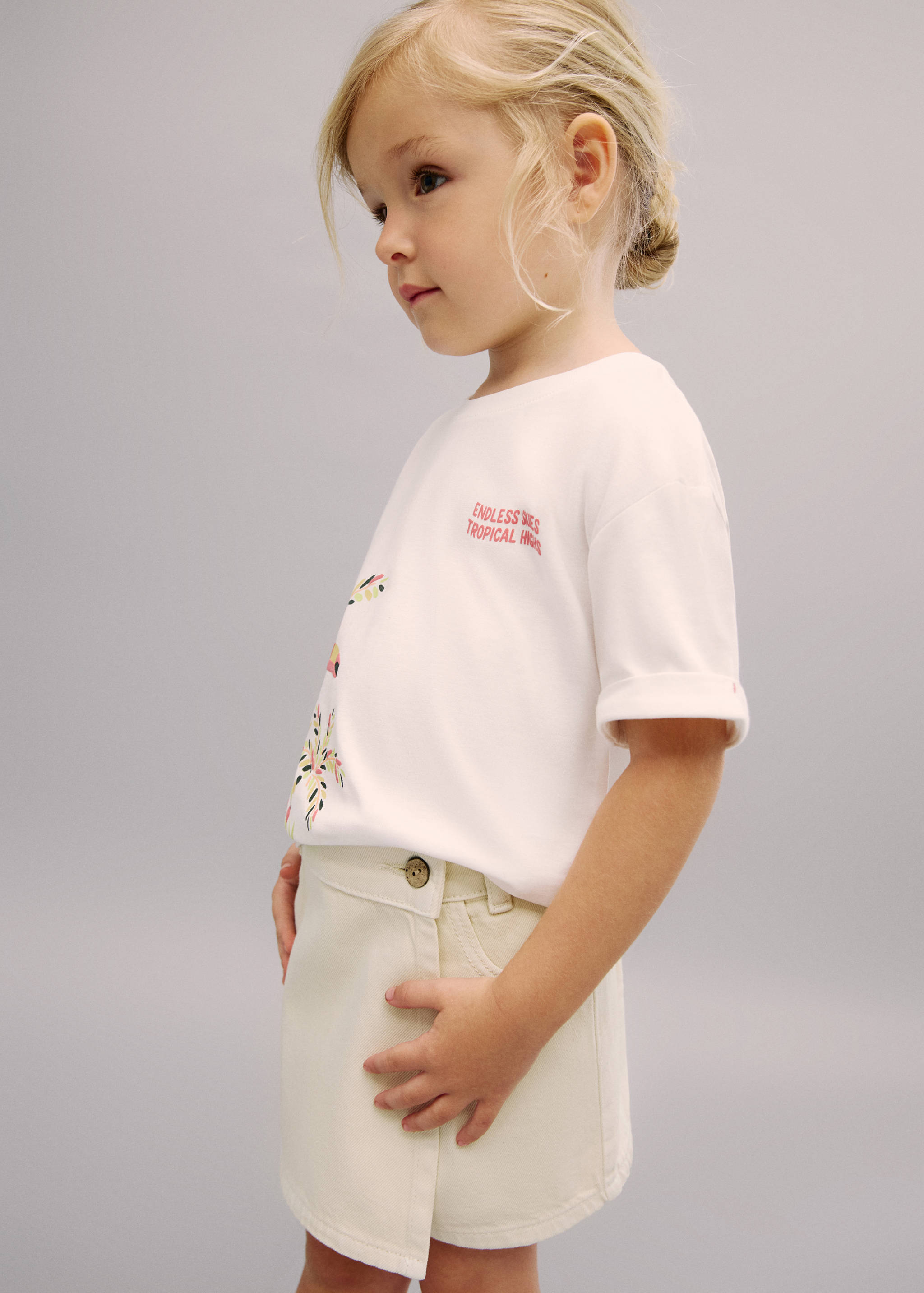 Wrapped denim skort - Medium plane