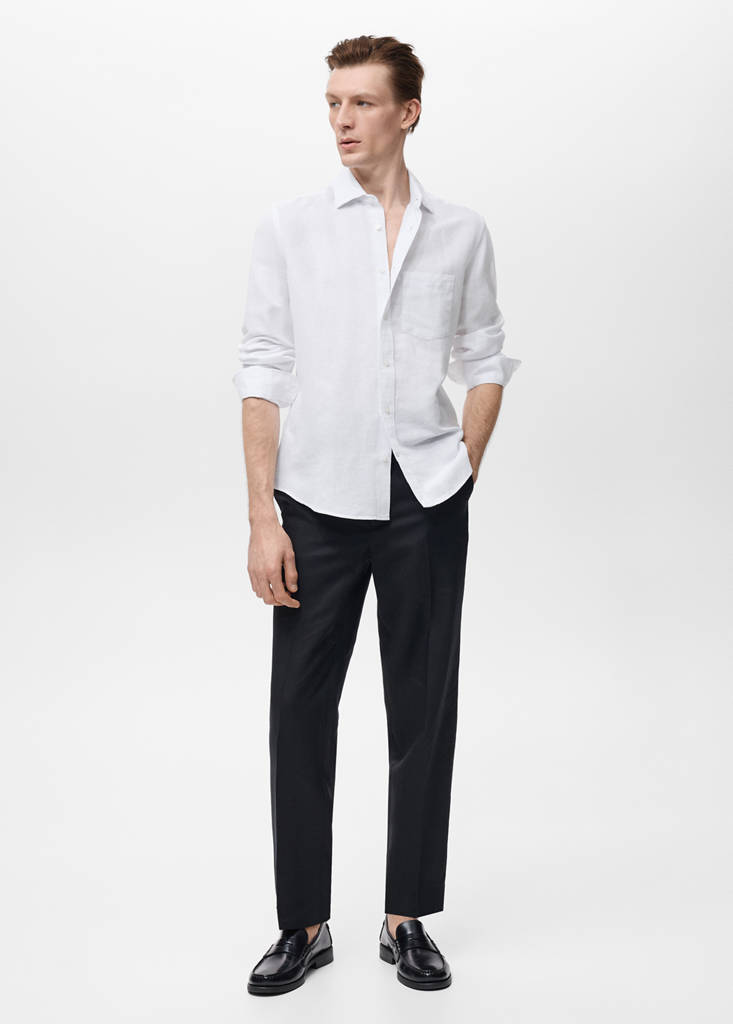 Pocket linen shirt — White
