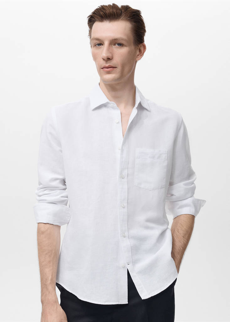 Pocket linen shirt — White