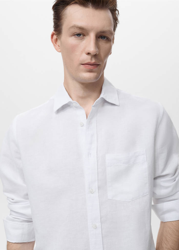 Pocket linen shirt — White