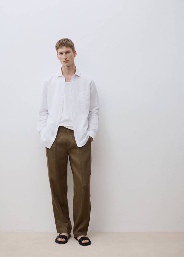 Pocket linen shirt — White