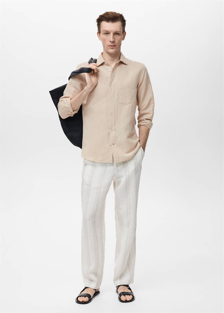 Pocket linen shirt — Sand