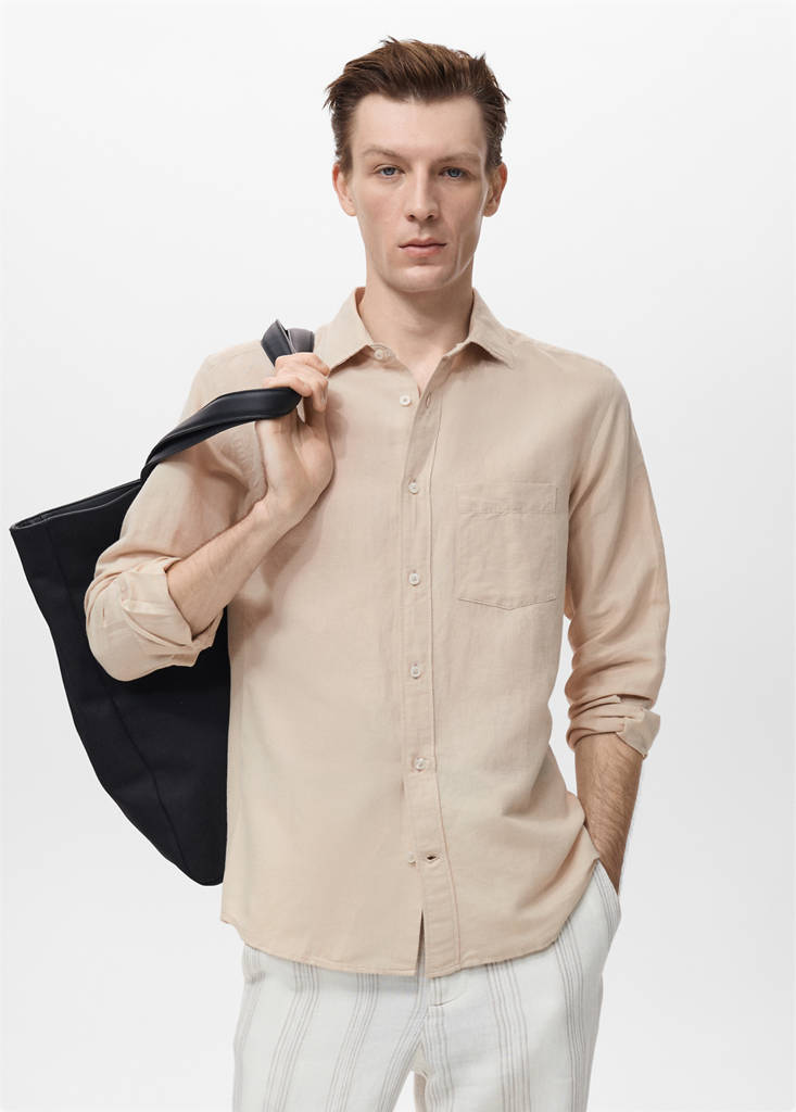 Pocket linen shirt — Sand