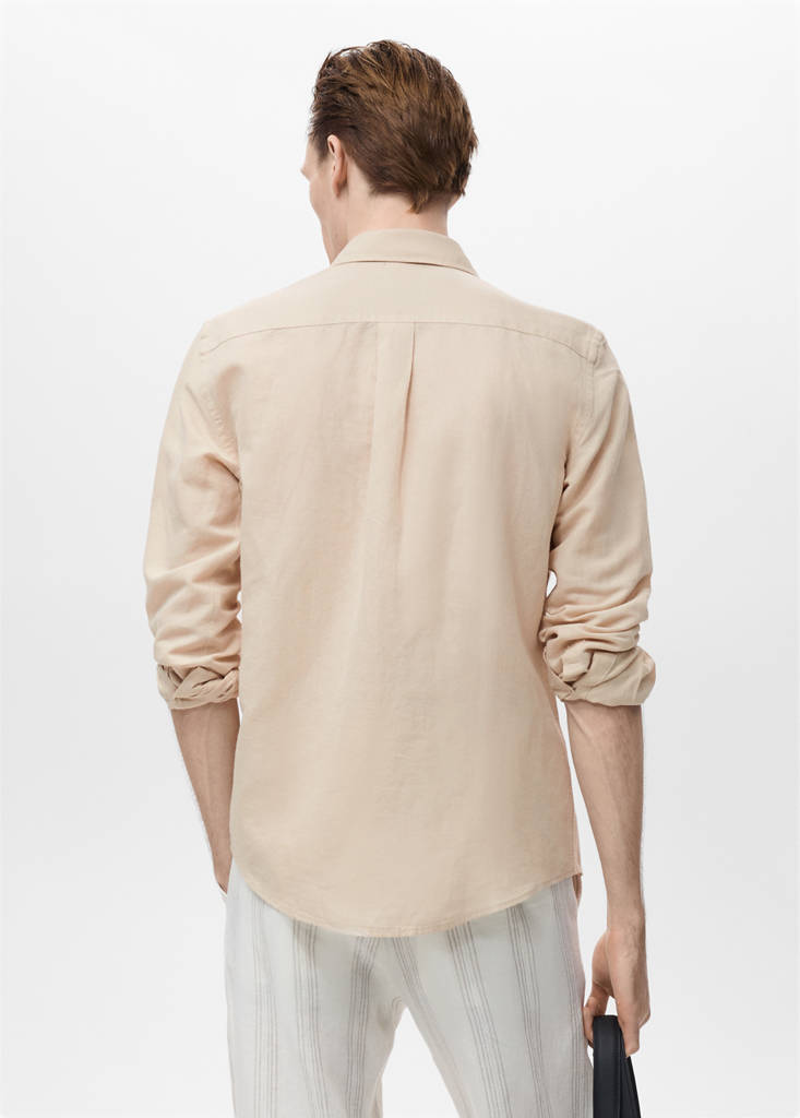 Pocket linen shirt — Sand