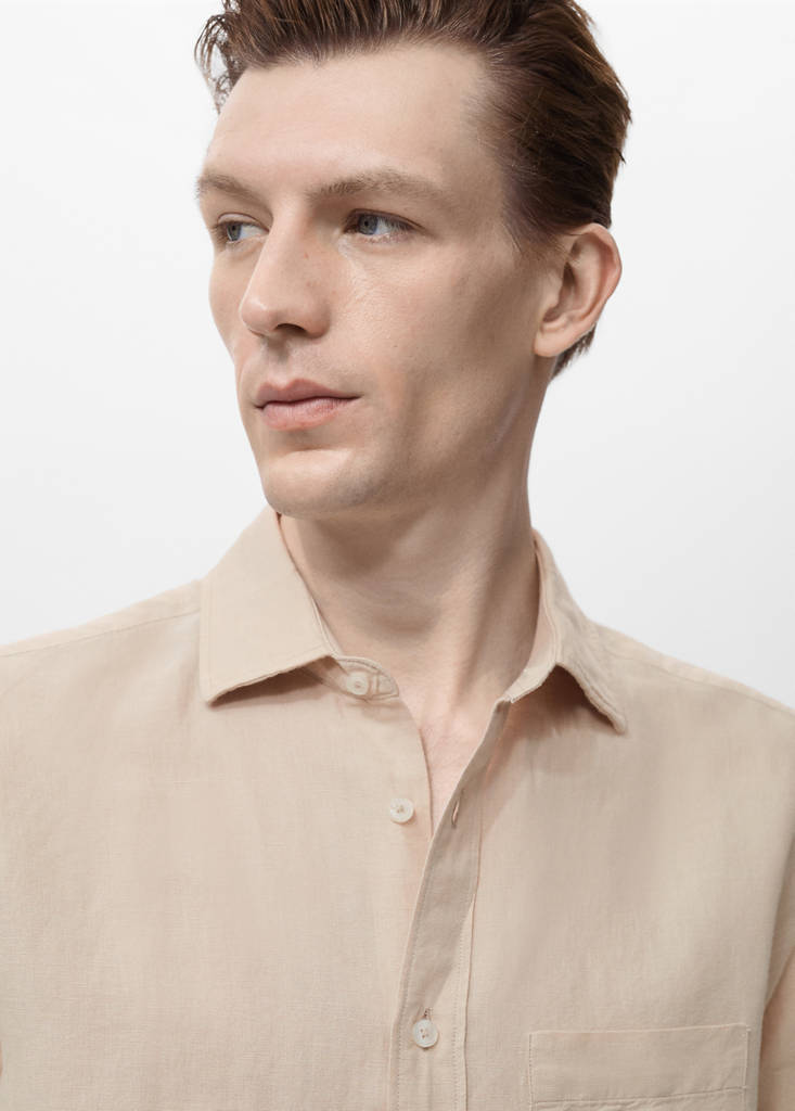Pocket linen shirt — Sand