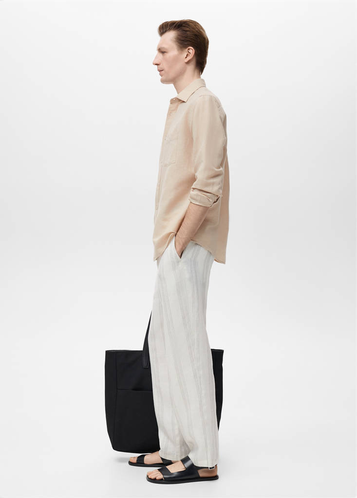 Pocket linen shirt — Sand
