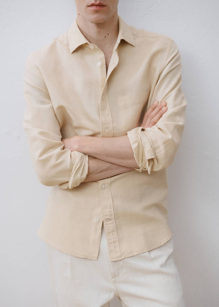 Pocket linen shirt — Sand