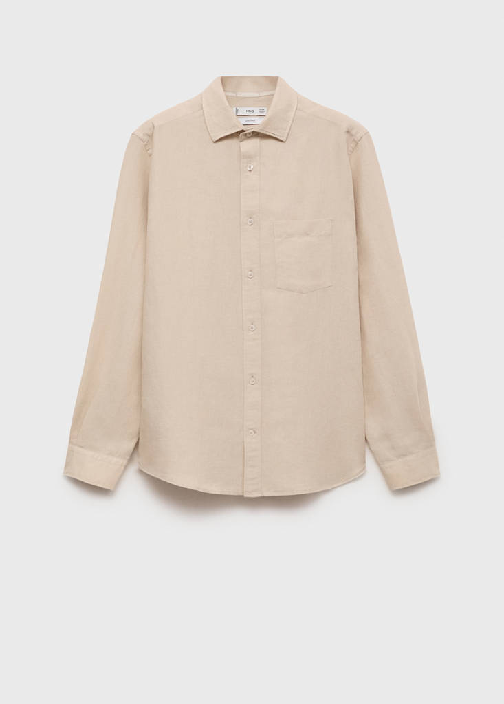 Pocket linen shirt — Sand