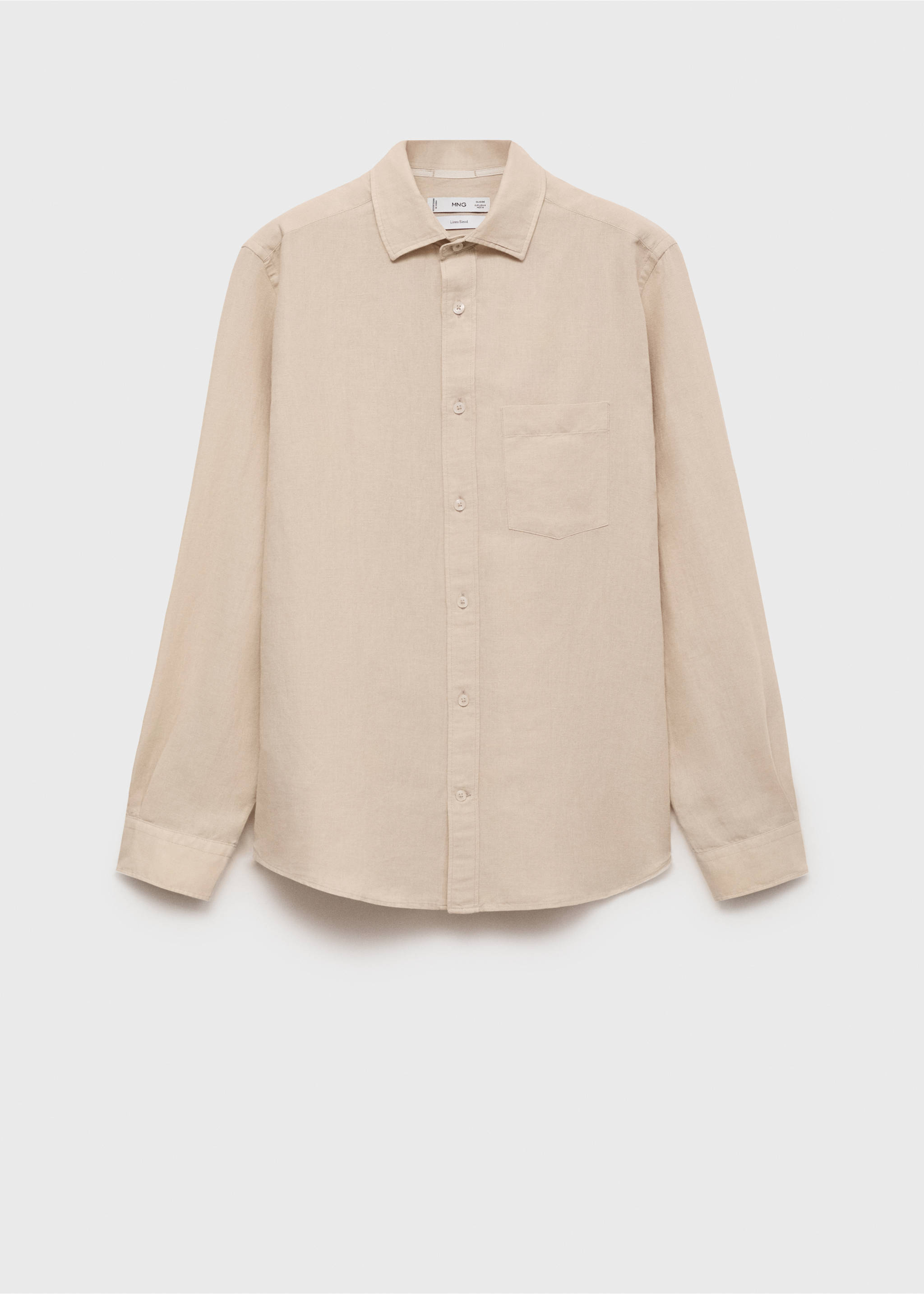 Pocket linen shirt - Article without model, Sand. Ref: 17091247-00.
