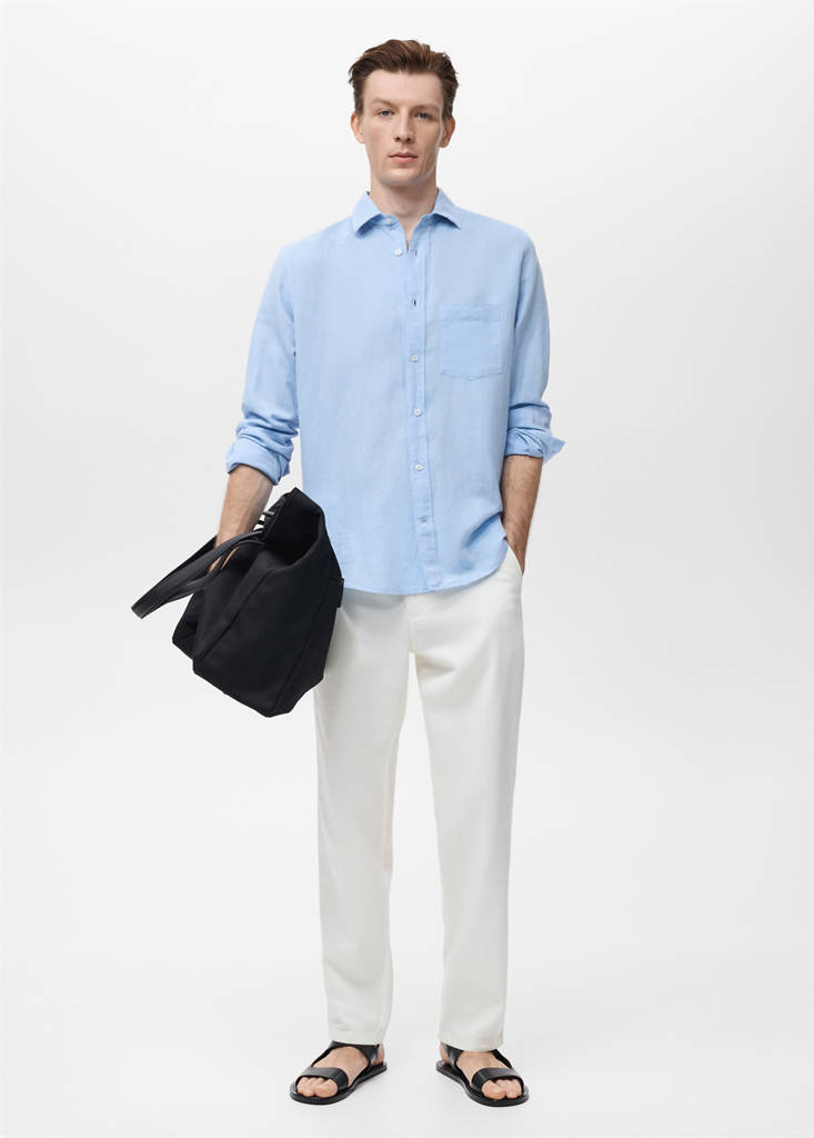 Pocket linen shirt — Sky Blue