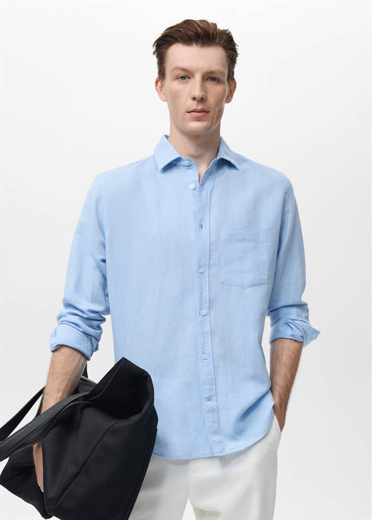 Pocket linen shirt — Sky Blue