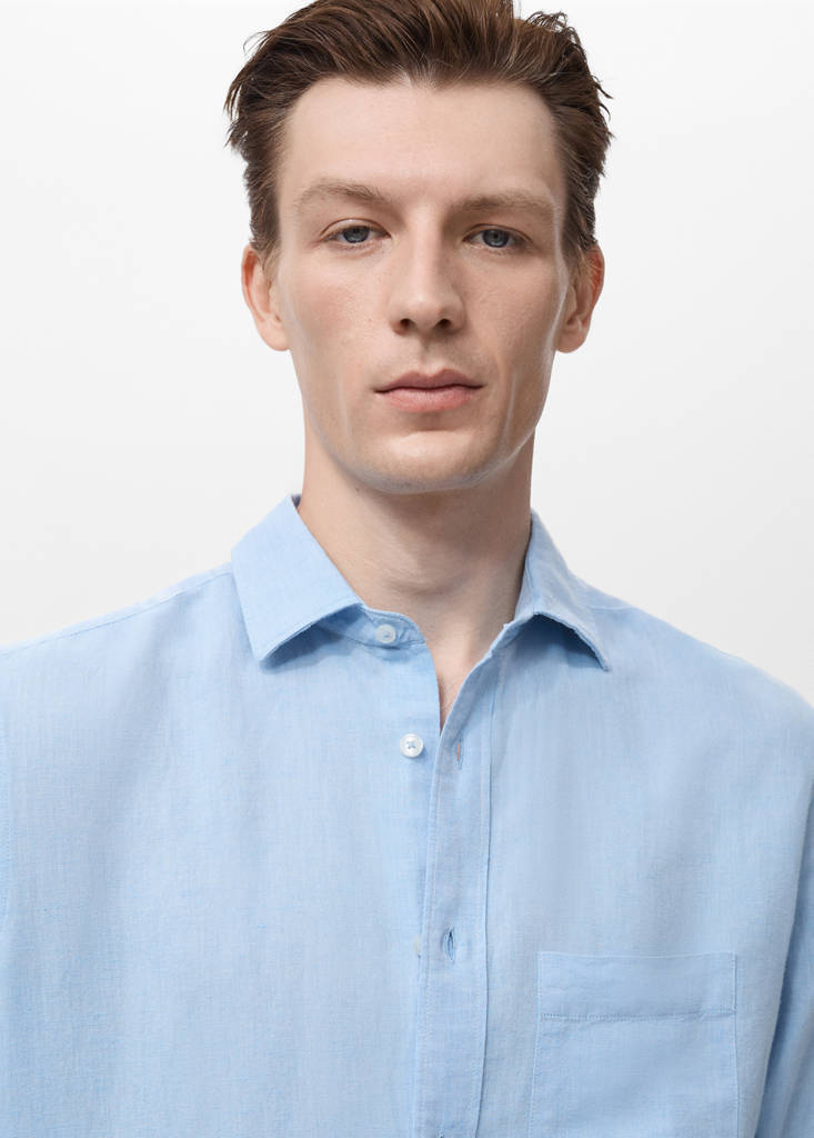 Pocket linen shirt — Sky Blue