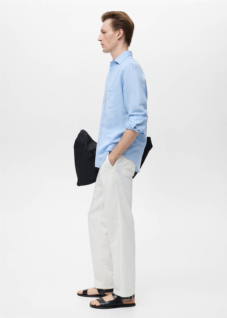 Pocket linen shirt — Sky Blue