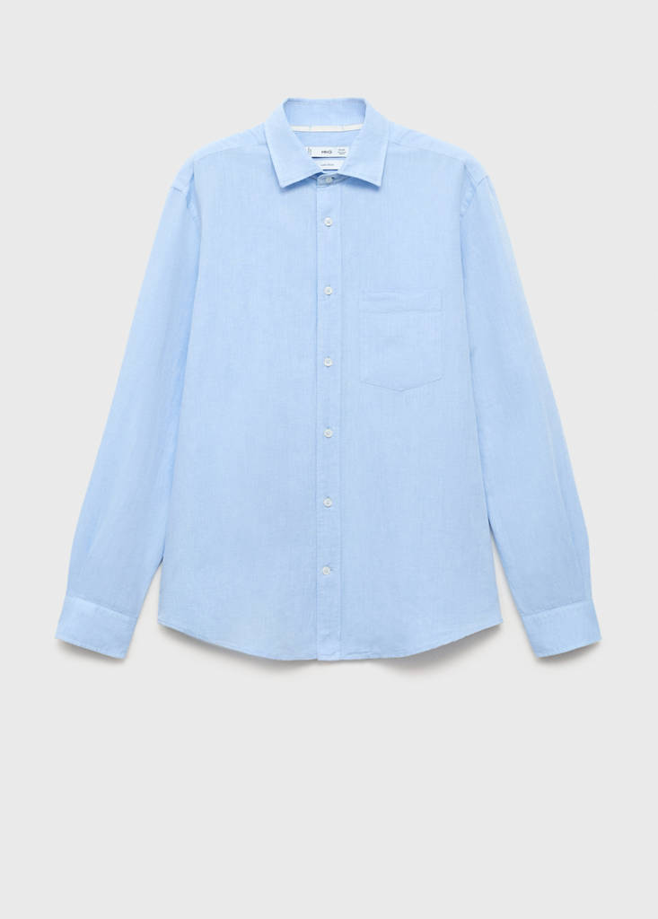 Pocket linen shirt — Sky Blue