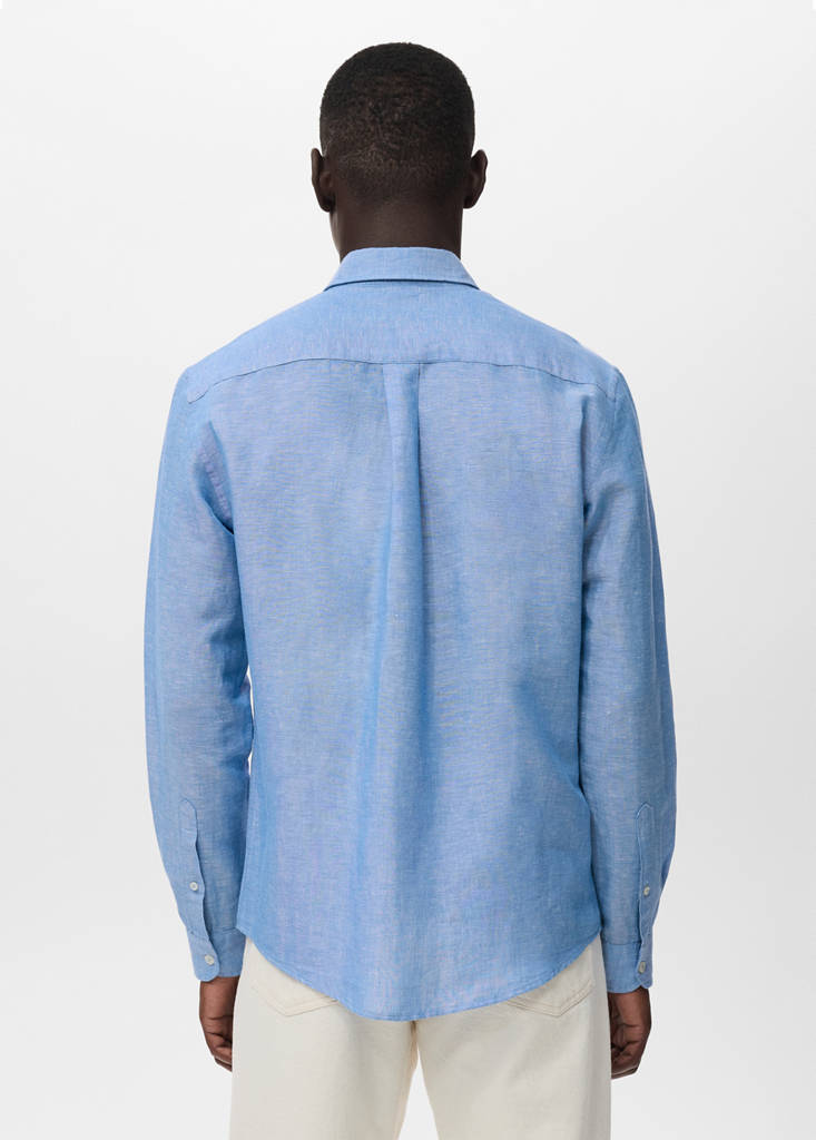 Pocket linen shirt — Indigo Blue