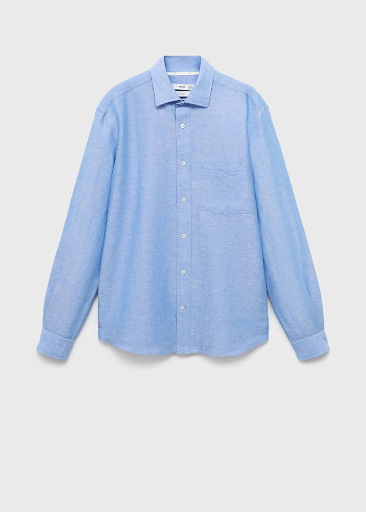 Pocket linen shirt — Indigo Blue