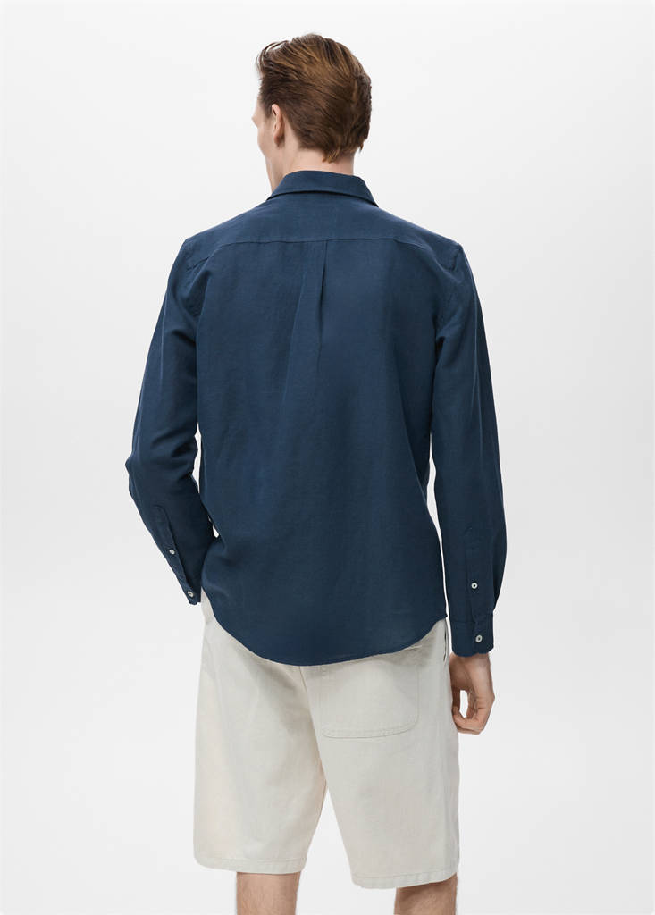 Pocket linen shirt — Dark Navy