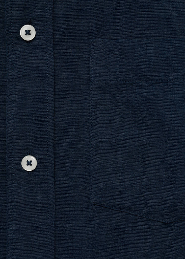 Pocket linen shirt — Dark Navy