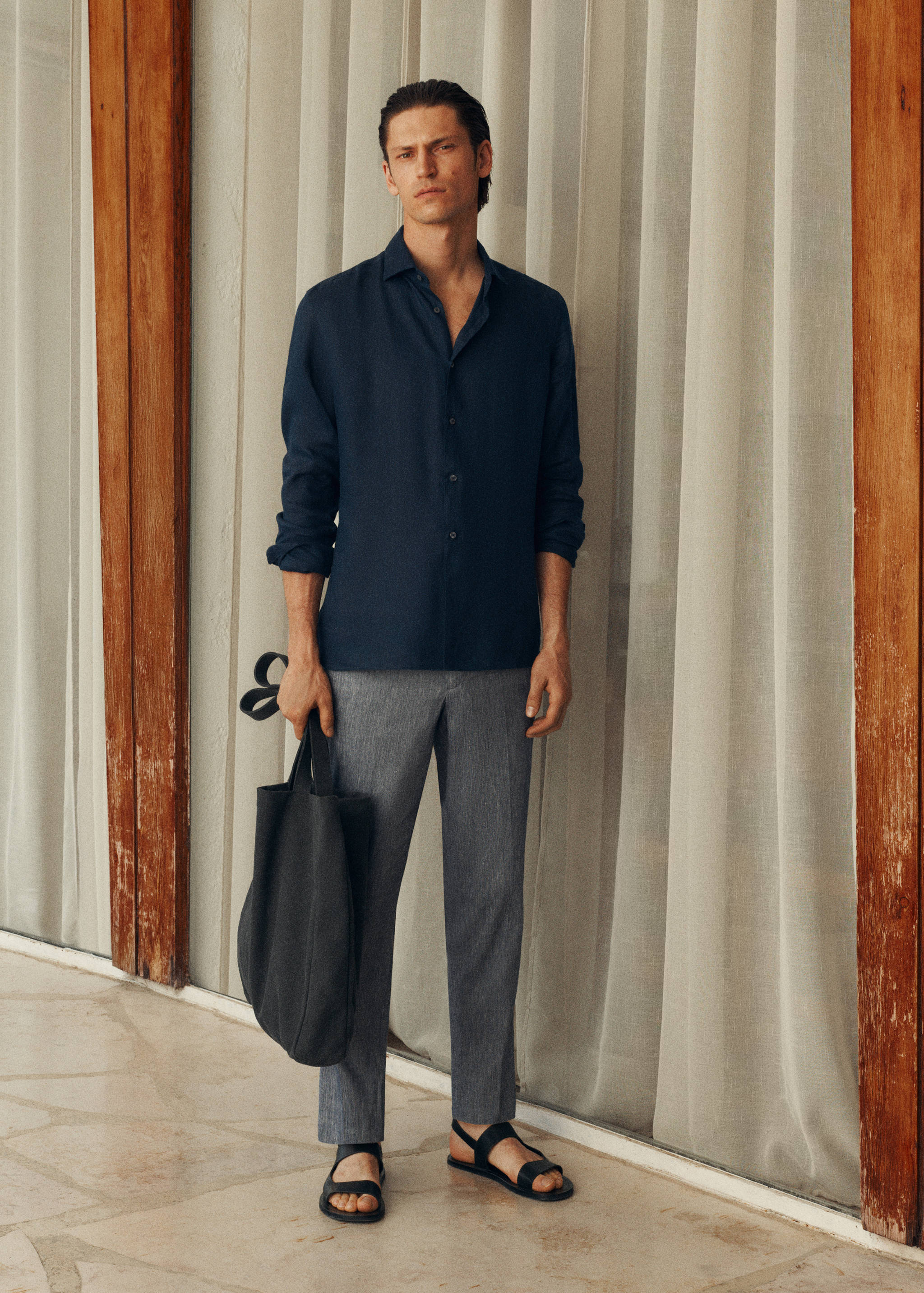 قميص كتان بجيب - تفاصيل المنتج 3