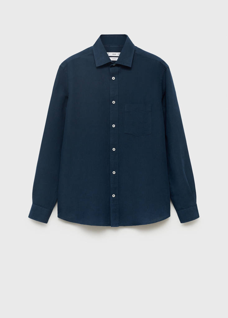 Pocket linen shirt — Dark Navy