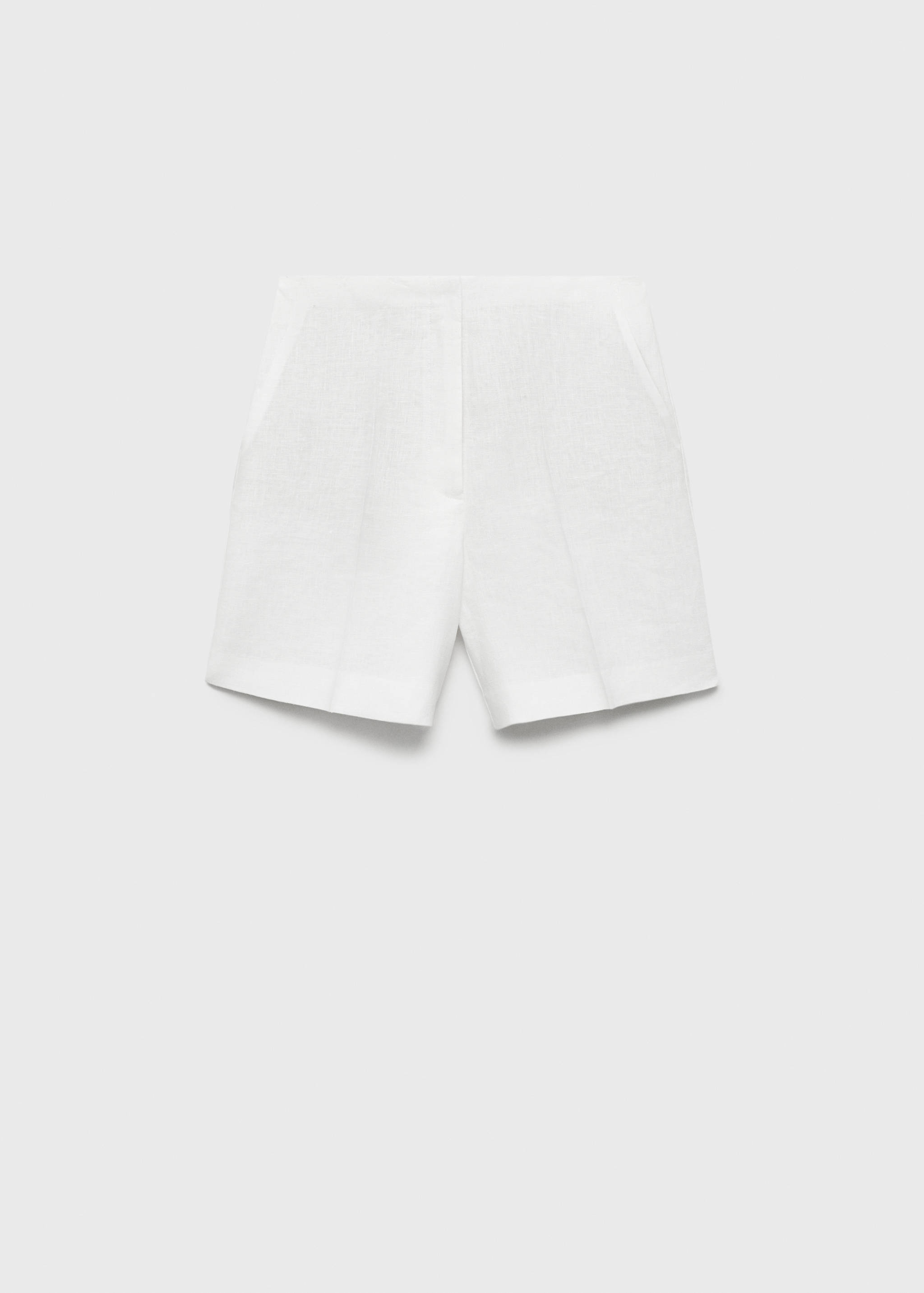 Linen straight-fit mid-rise shorts - Article without model