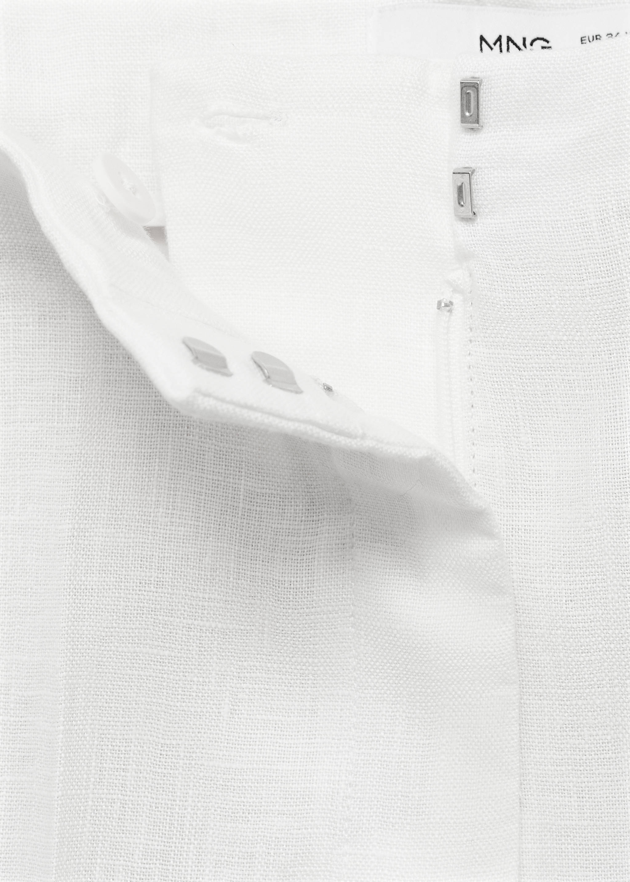 Linen straight-fit mid-rise shorts - Details of the article 0