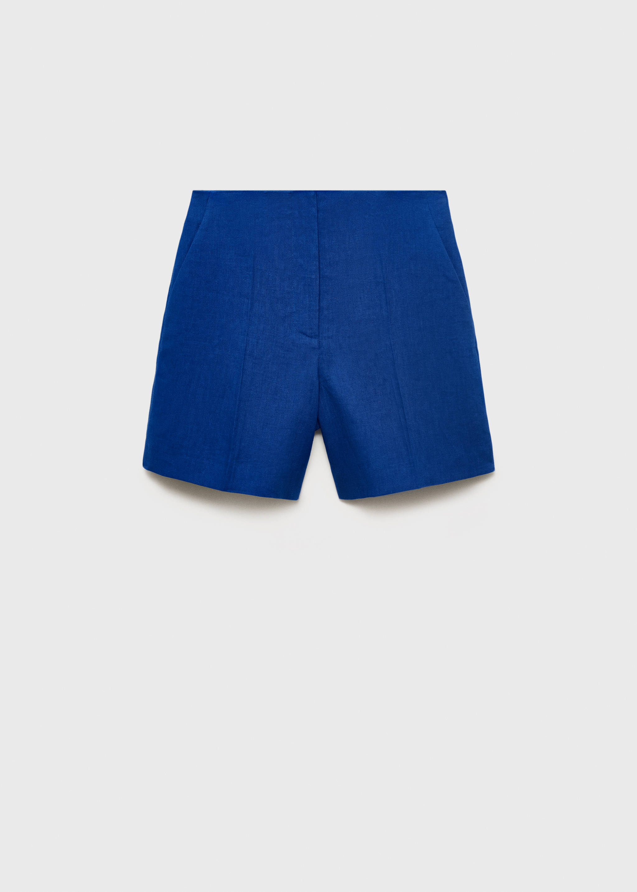 Linen straight-fit mid-rise shorts - Article without model