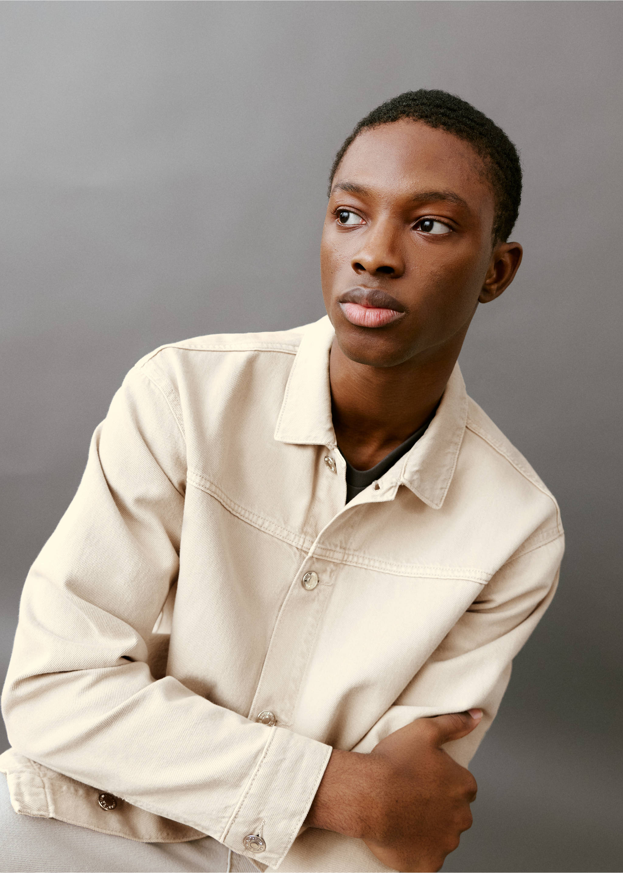 Верхняя рубашка из денима с карманами - Деталь изделия 6, Бежевый. Ref: 17091249-00.