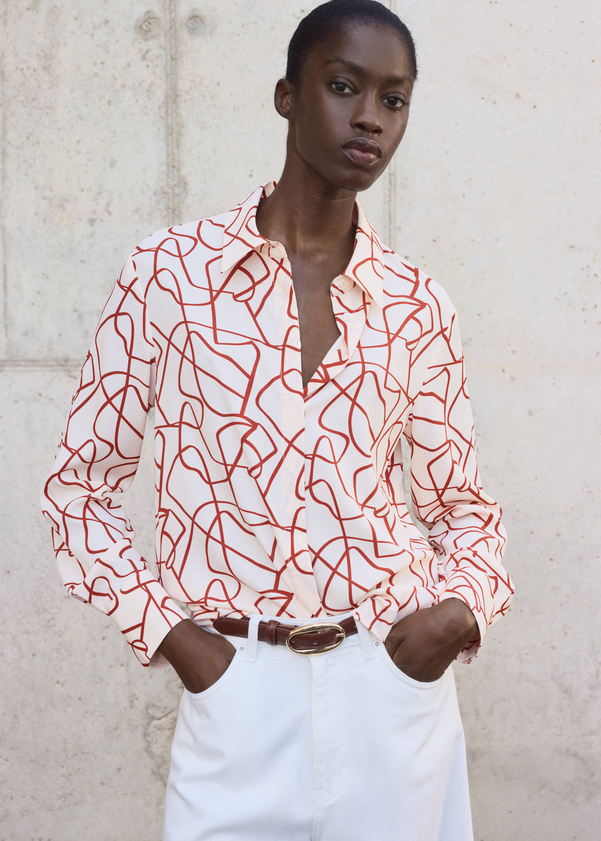 Shirt with abstract print - Medium plane