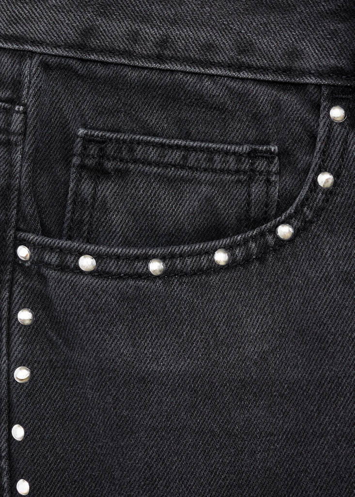 Straight-fit jeans with studs — Black denim