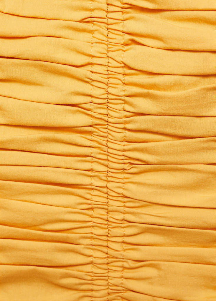 Ruched strapless top — Mustard