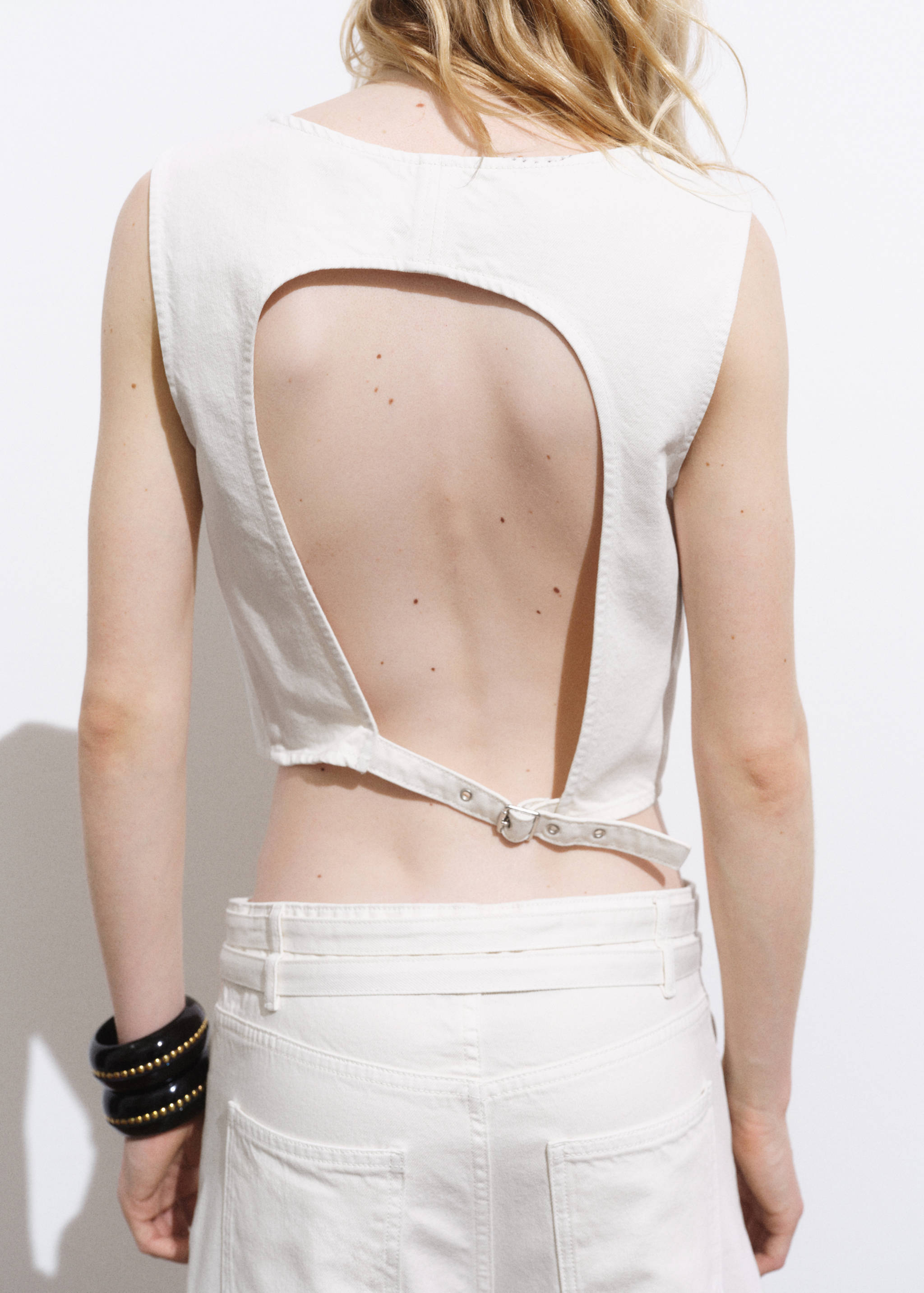 Top crop vaquero cierre hebilla - Reverso del artículo