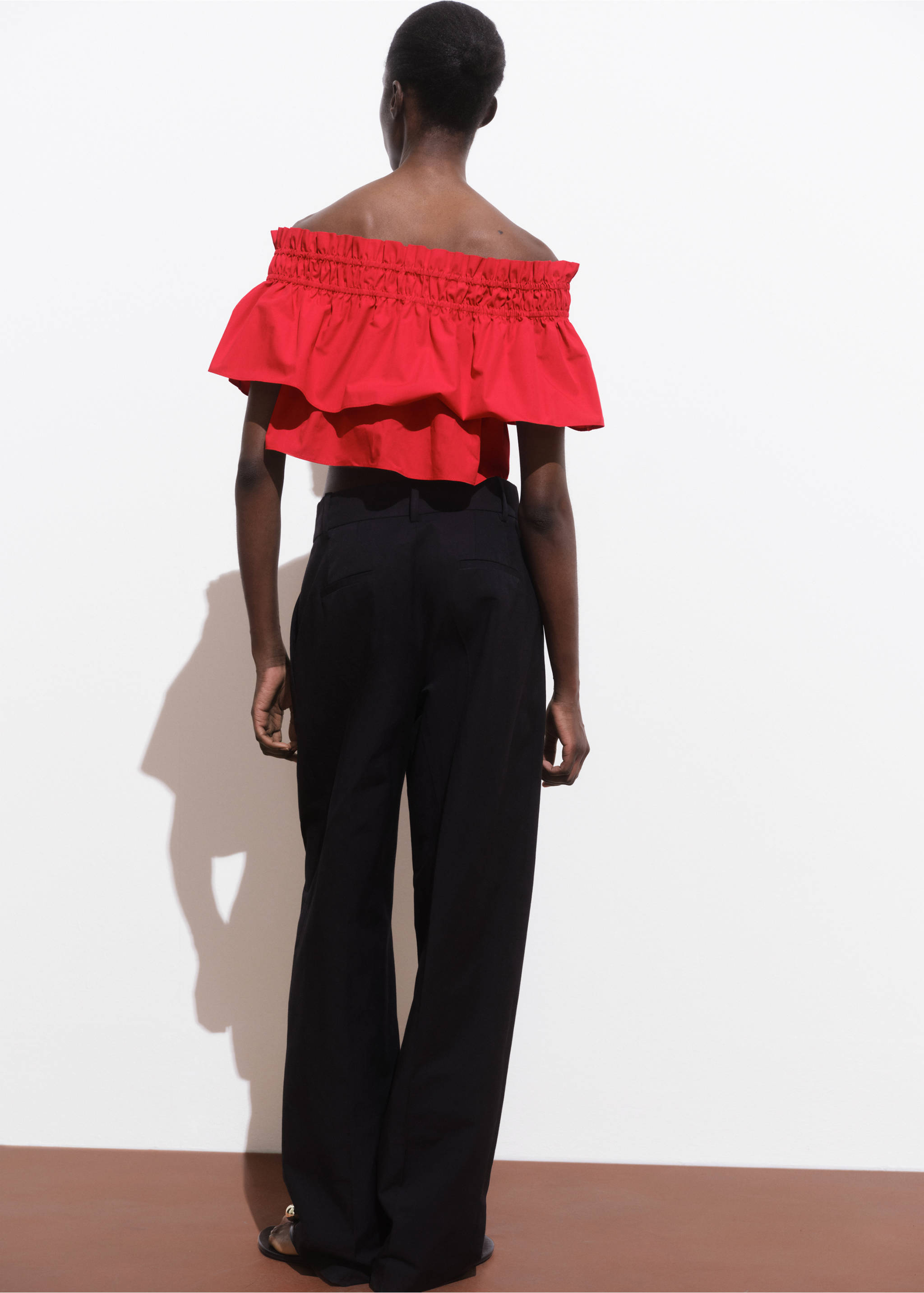 Top palabra de honor con volante - Reverso del artículo, Rojo. Ref: 17091273-00.