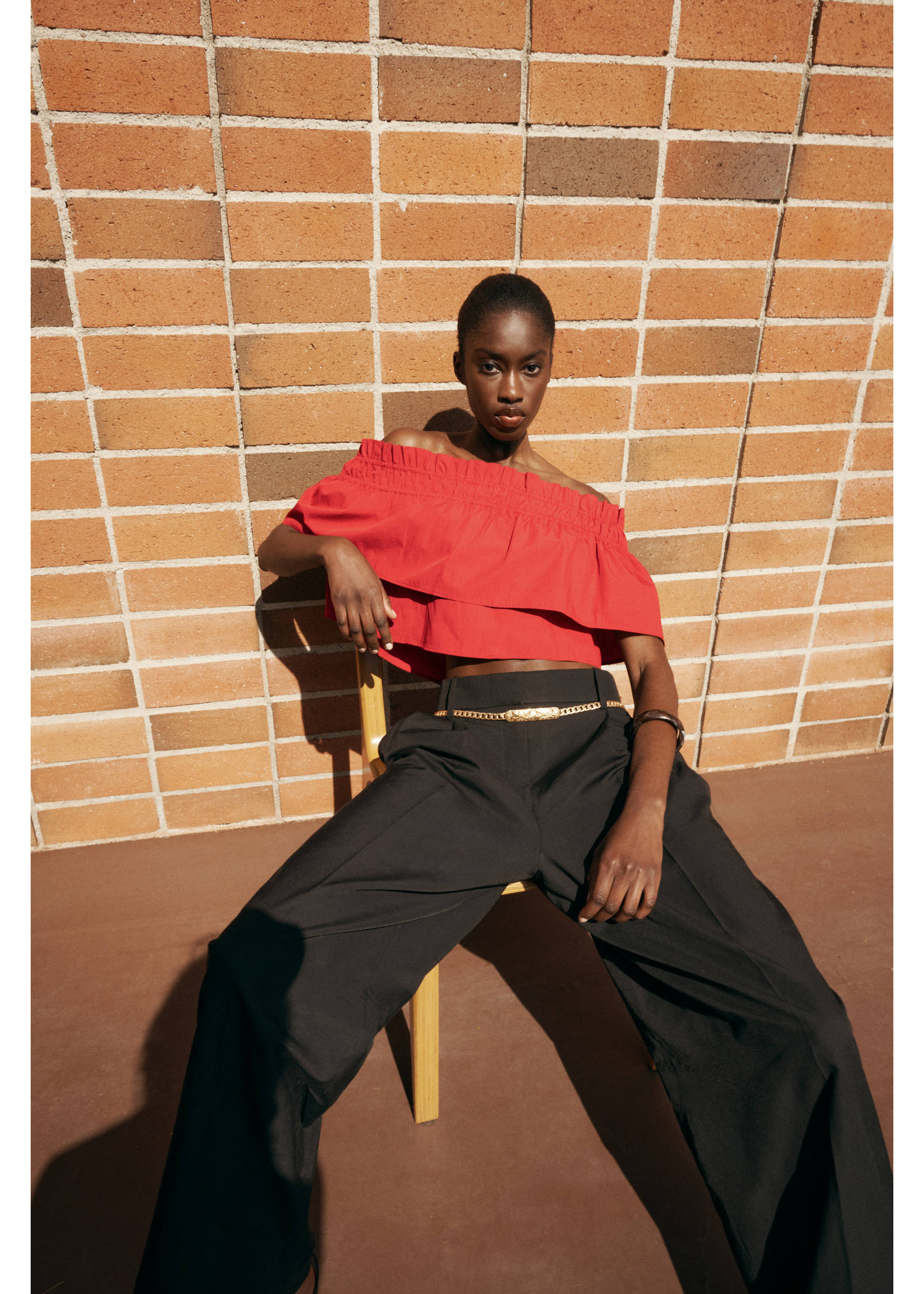 Top palabra de honor con volante - Detalle del artículo 7, Rojo. Ref: 17091273-00.