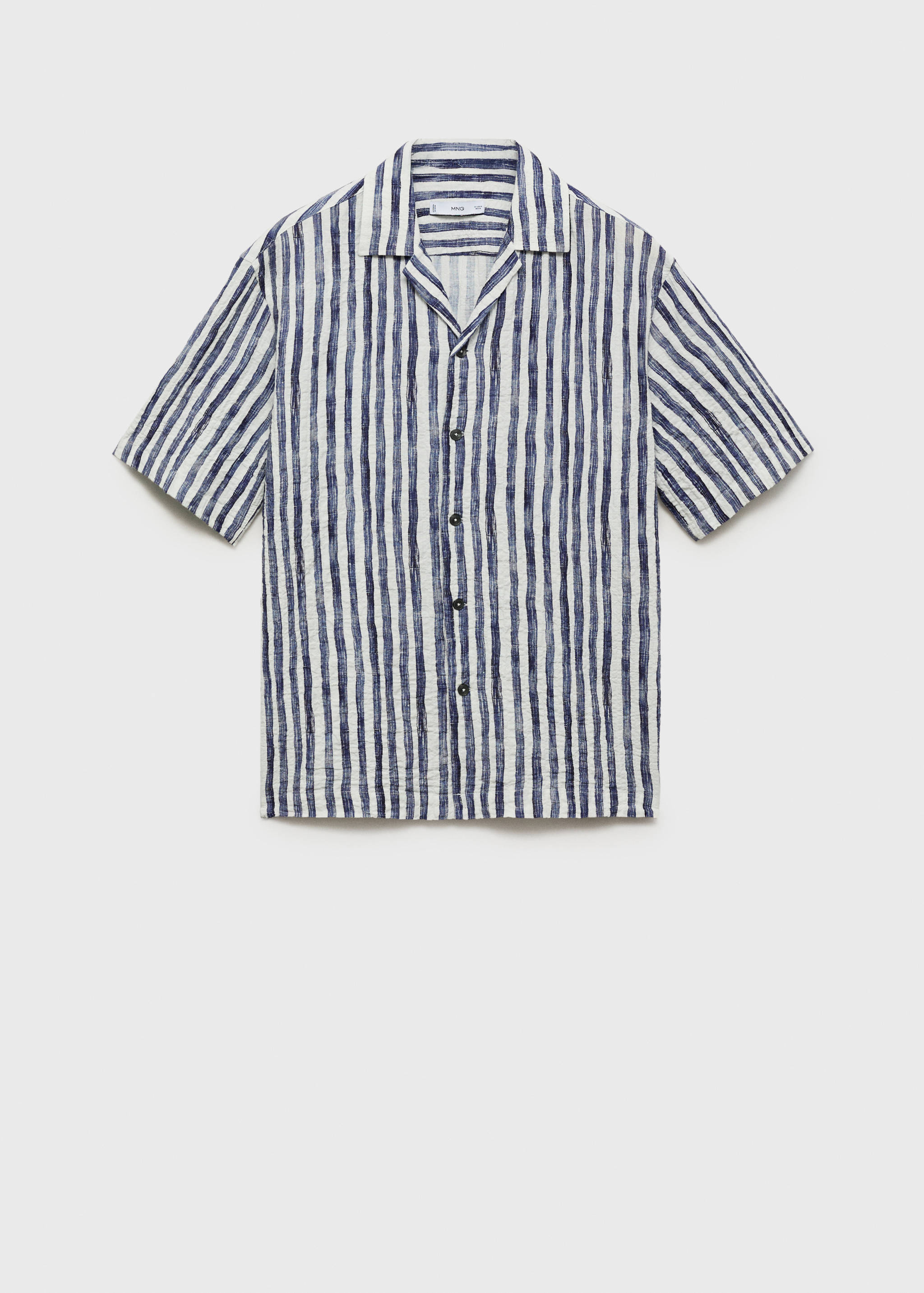 Short-sleeved striped cotton shirt - Article without model