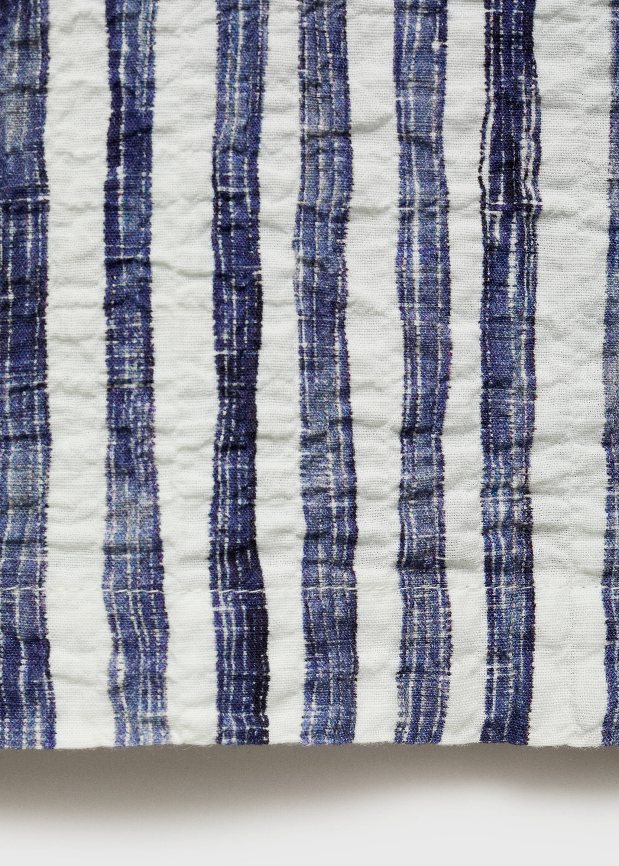 Short-sleeved striped cotton shirt - Details of the article 0