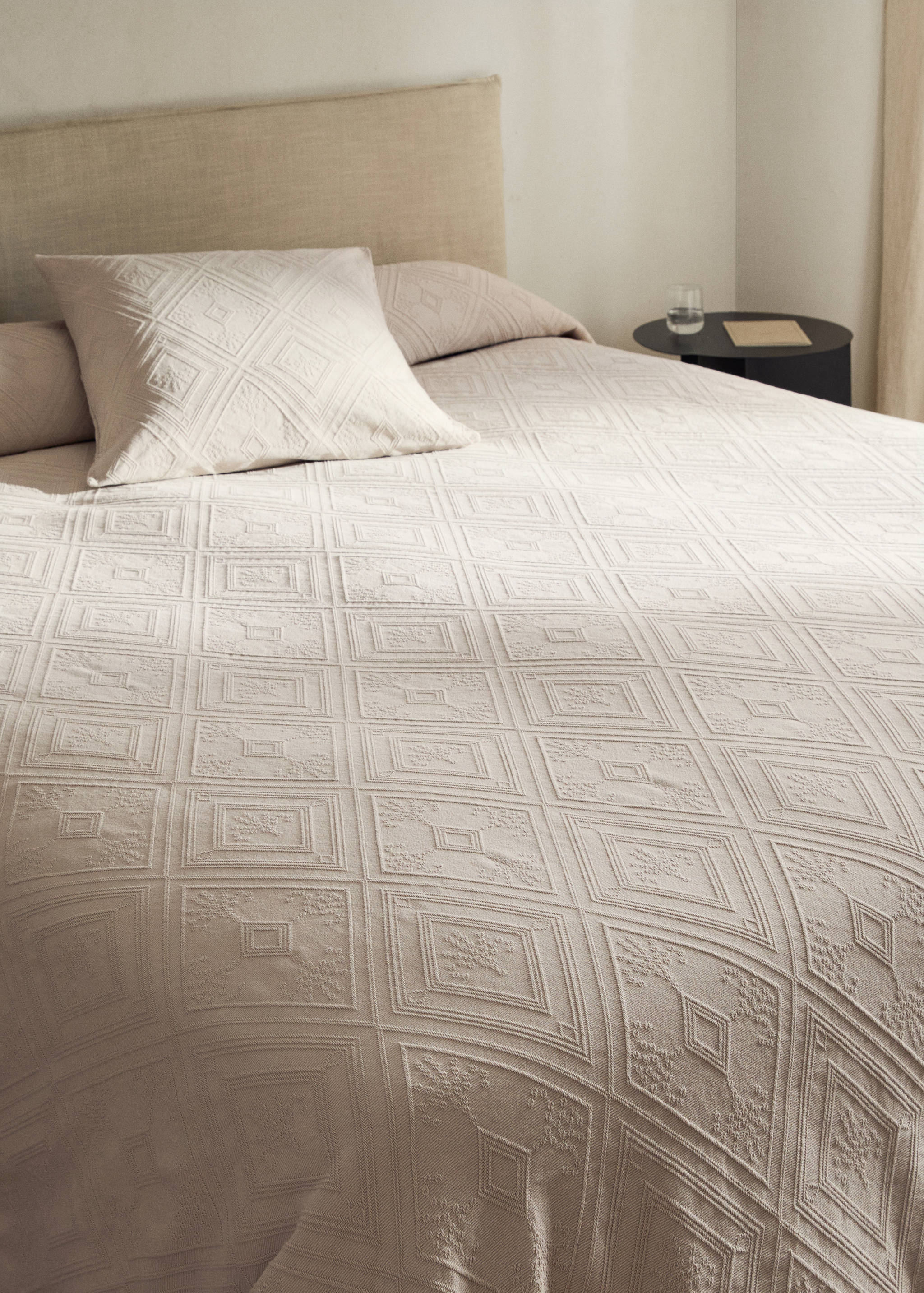 Överkast i bomullsjacquard med romber för 90/105 cm säng - Detaljer om artikeln 7