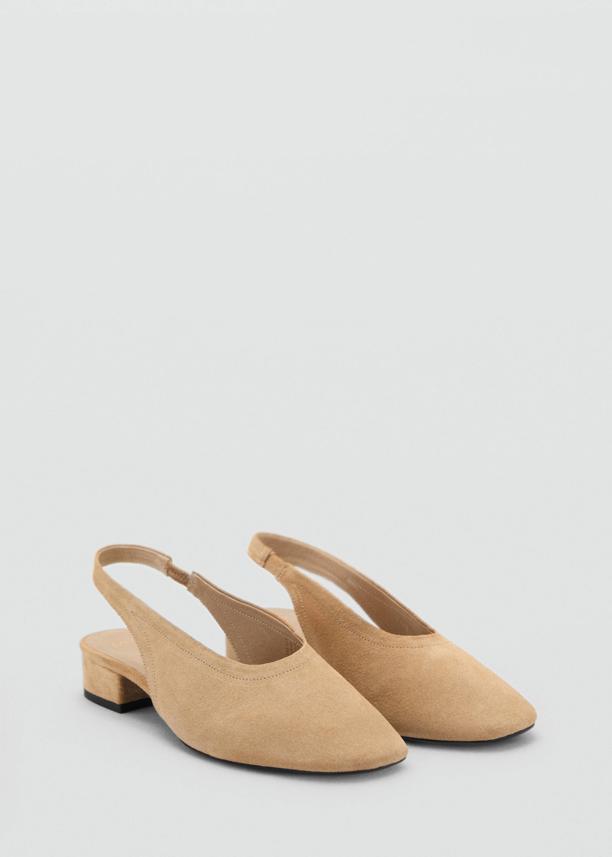 Sapato de pele com salto de bloco - Plano médio