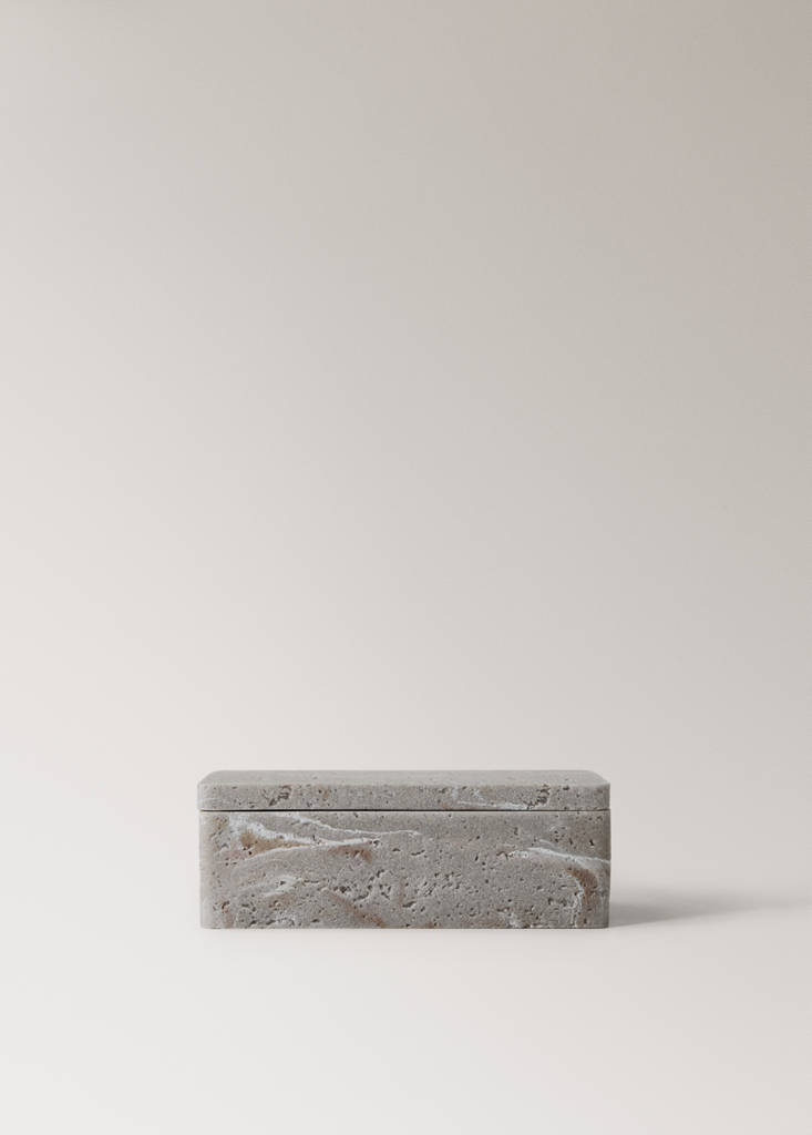 Stone-effect resin box — Grey