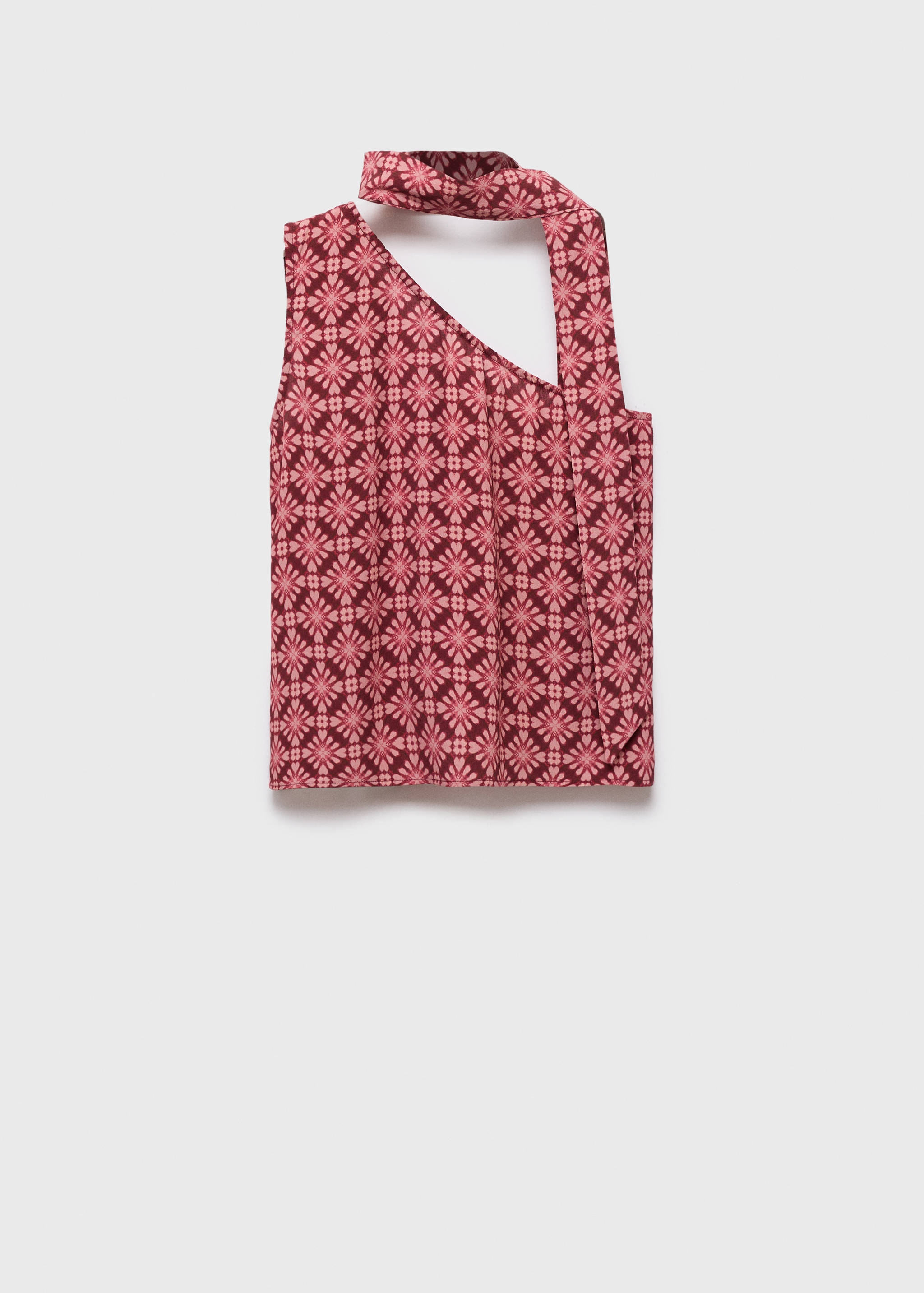 Asymmetrical blouse with bow at the neck - Article without model