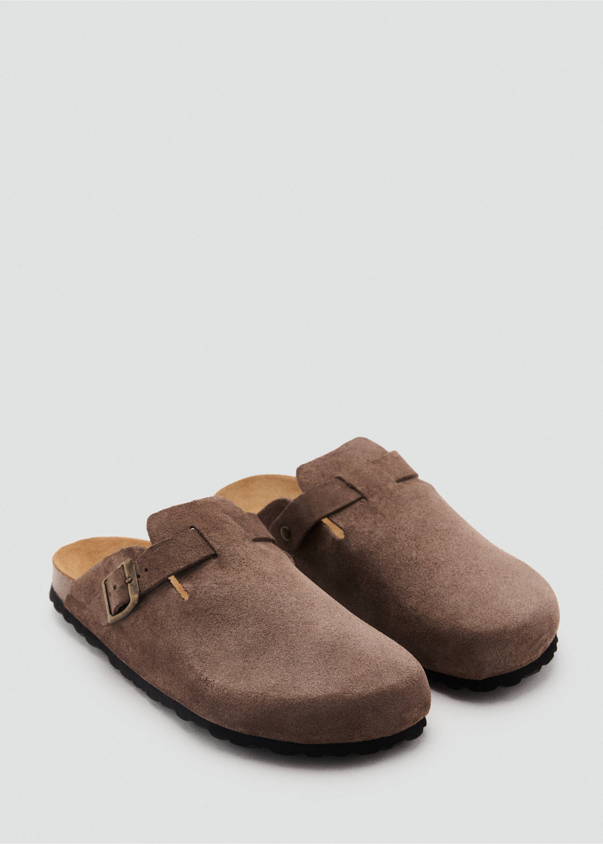 Suede leather clogs - Medium plane, Medium Brown. Ref: 17091292-00.