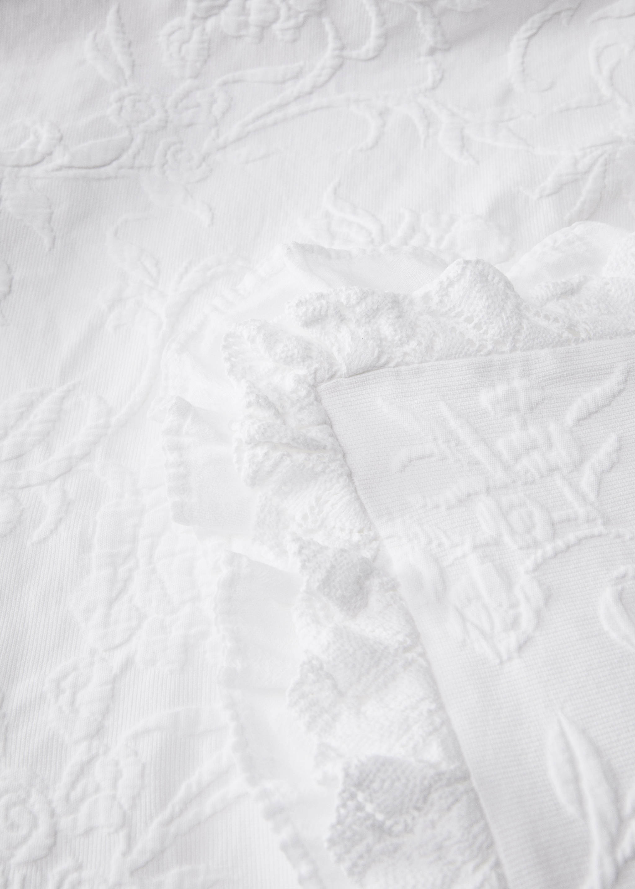 Couvre-lit coton jacquard à fleurs volant lit 130/150 cm - Détail de l'article 2