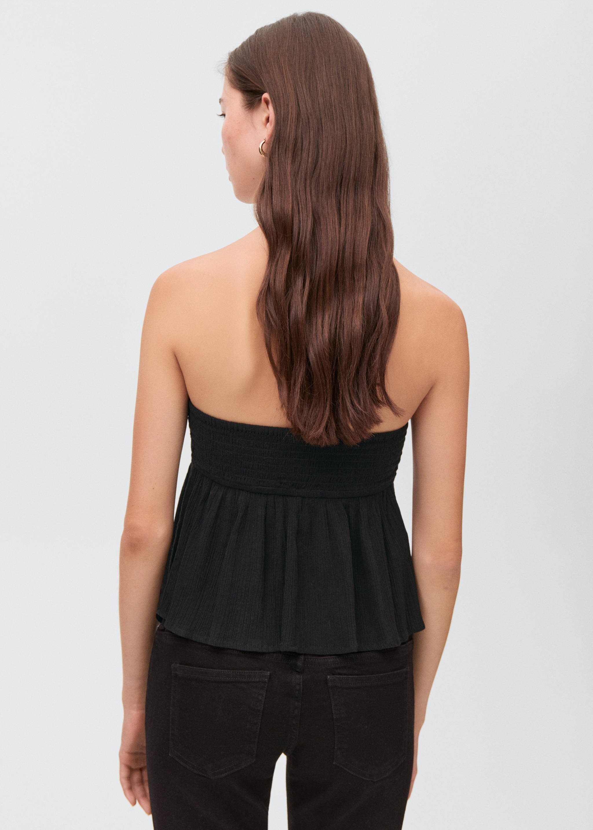 Топ с вышивкой без бретелей - Обратная сторона изделия