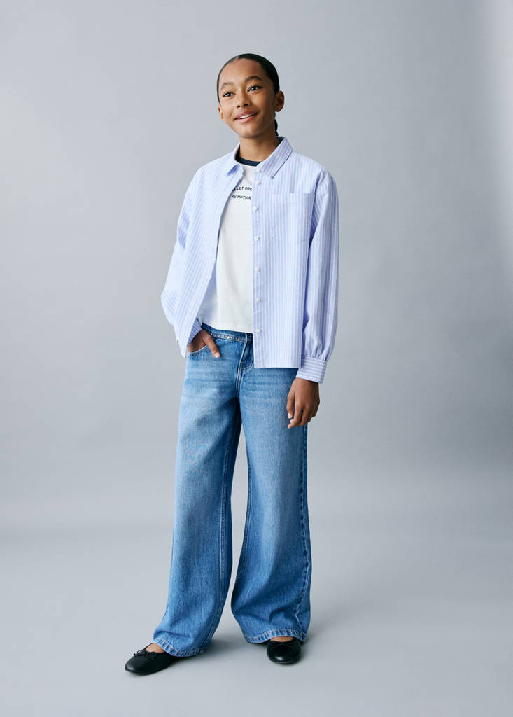 Striped cotton shirt — Blue
