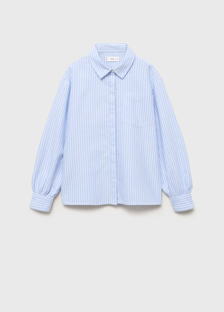 Striped cotton shirt — Blue