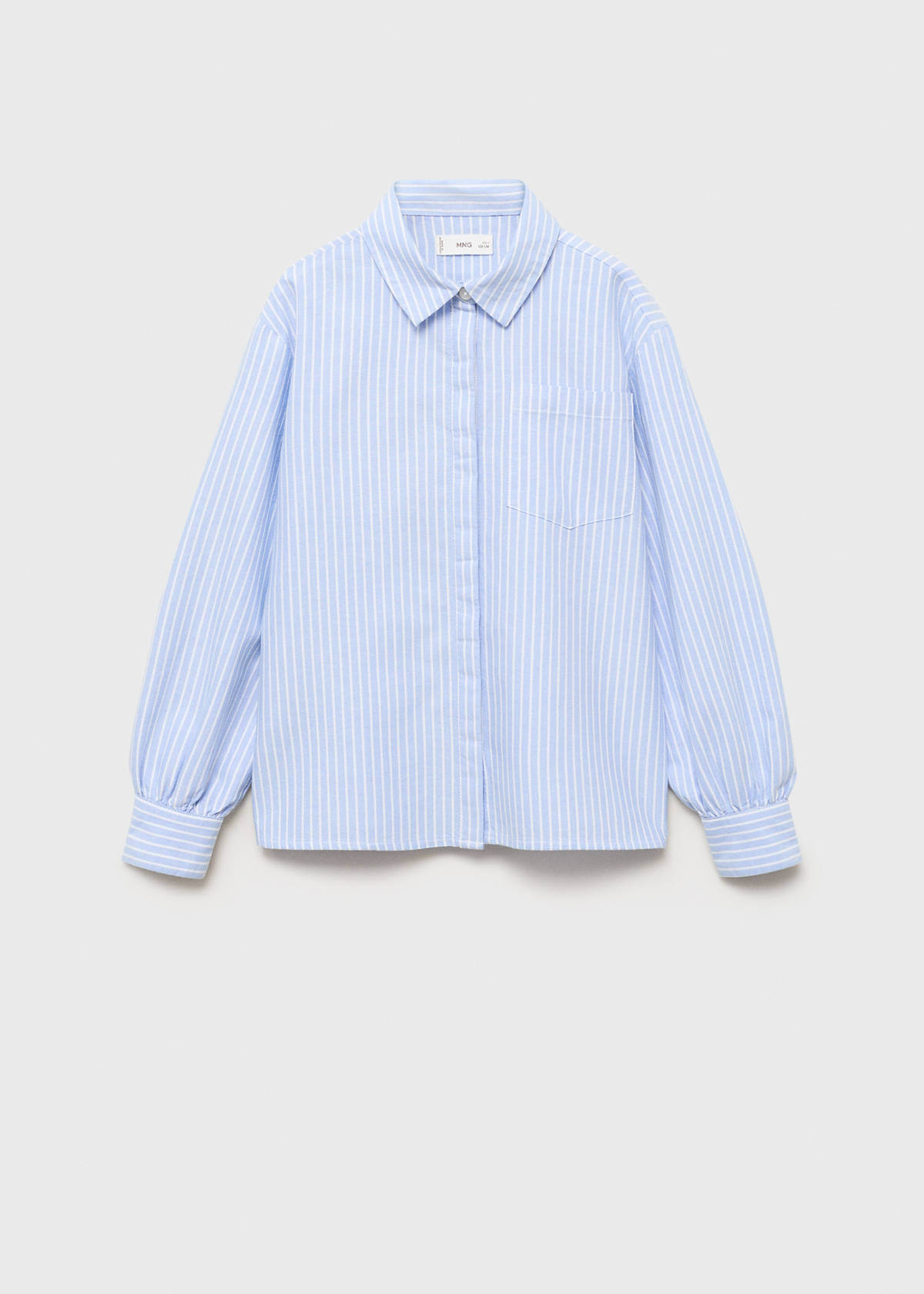 Striped cotton shirt — Blue