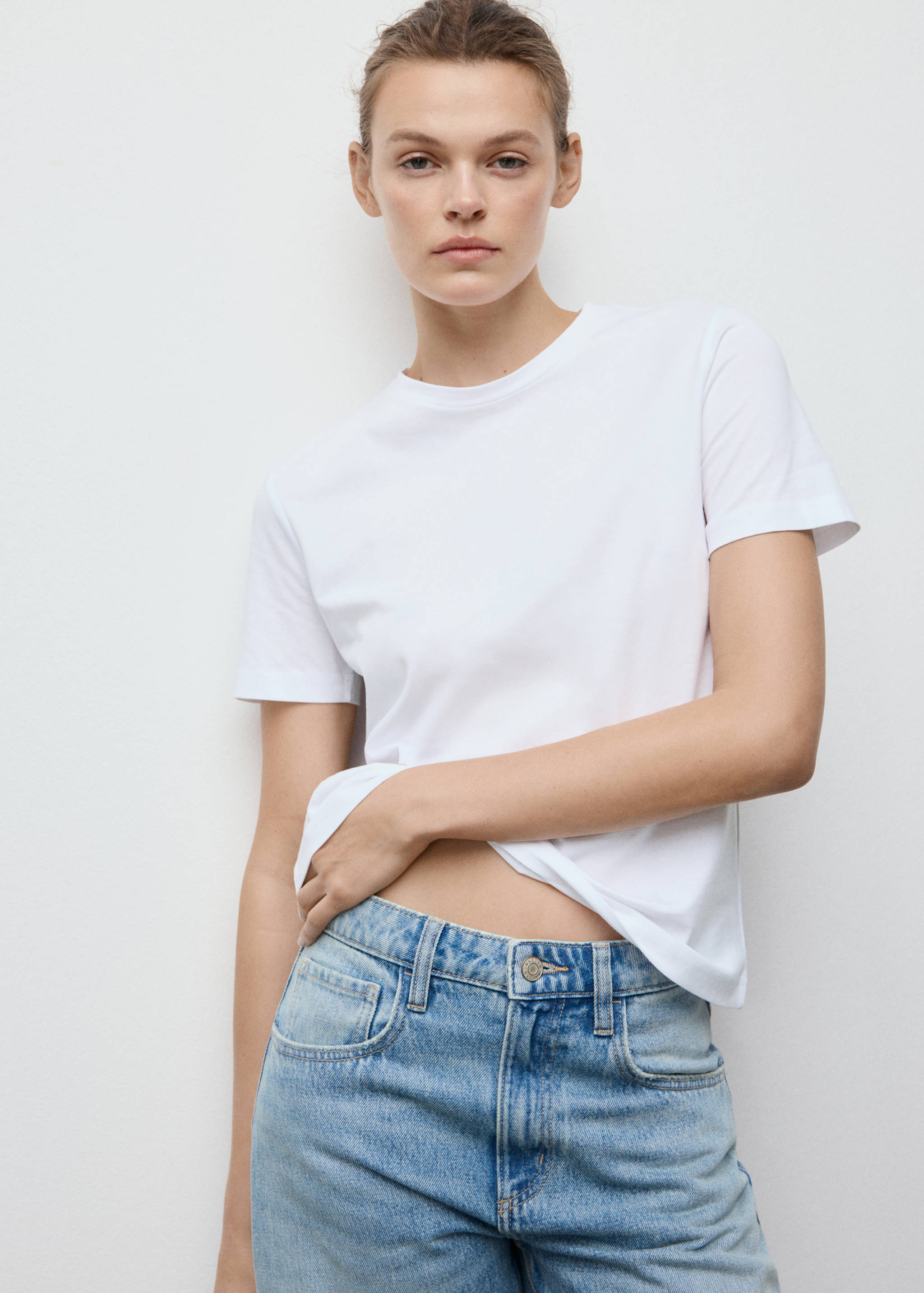 Cotton short-sleeved t-shirt - Medium plane